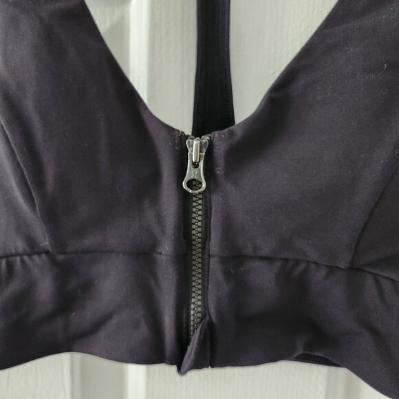 Lululemon Black Zipper Zip Up Racerback Sports Bra - Size 4 - Picture 3 of 4